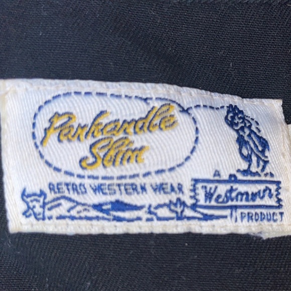 Mens Panhandle Slim XXL long sleeve black pearlsnap shirt - Picture 6 of 7